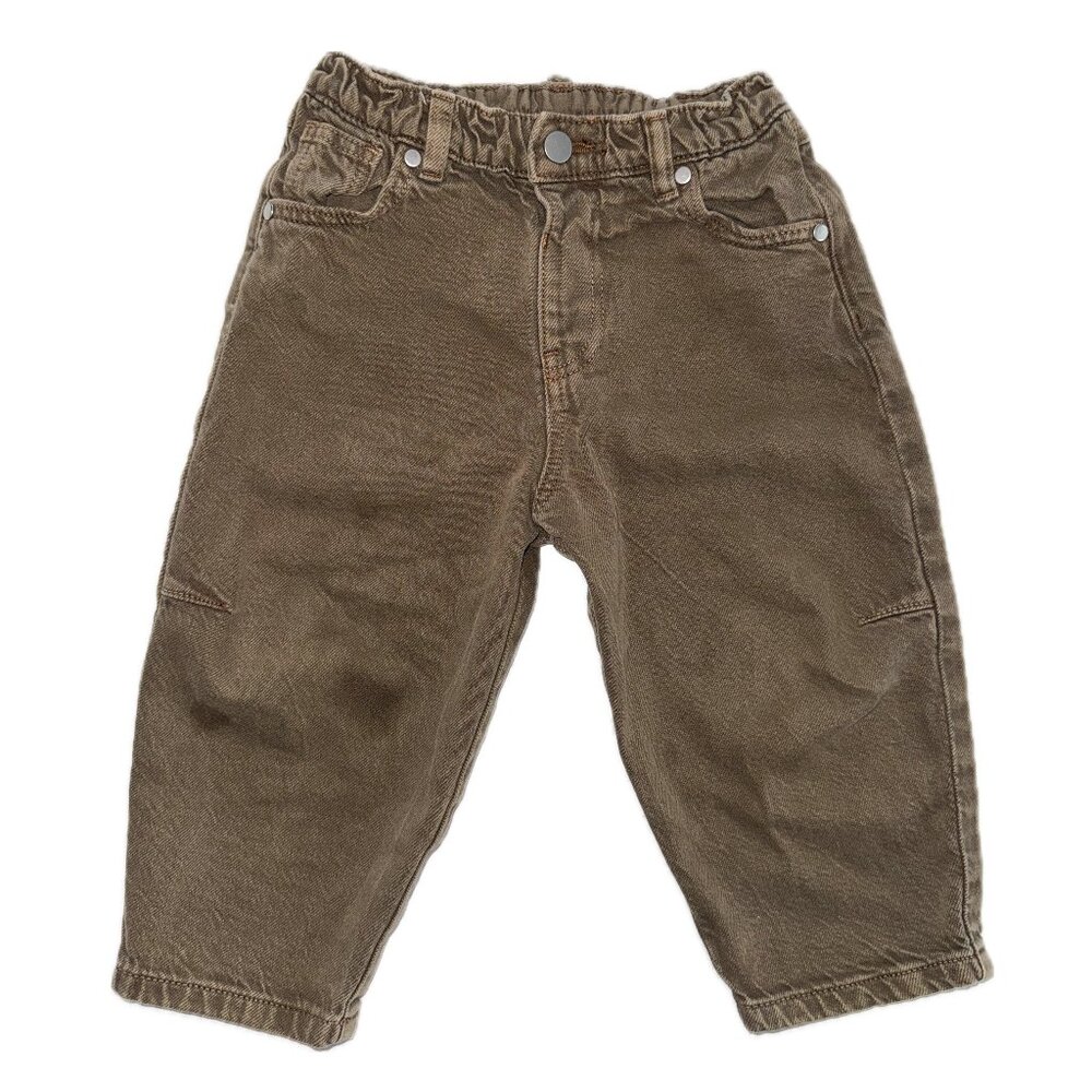 ZARA Timeless Collection Sand RELAXED BAGGY JEANS, 2 years